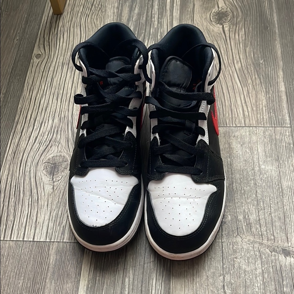 Nike Air Jordan Black and White with Red Accent
